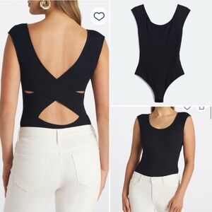 NEW Lush Meadow Cross Back Detail Knit Bodysuit Top Shirt